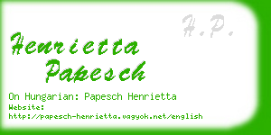 henrietta papesch business card